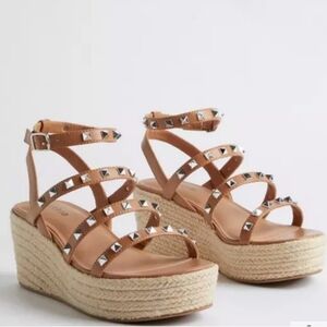 Torrid Studded Gladiator Tan Flatform Sandal